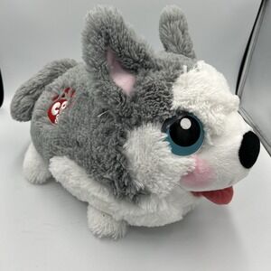 Chubby Puppies & Friends Husky Plush Dog Spin Master 2015 Stuffed Animal 13"x 8"